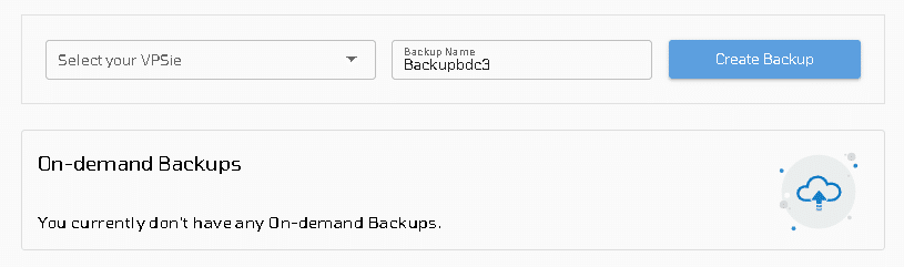VPSie On-demand backups