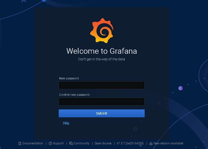 Grafana webpage