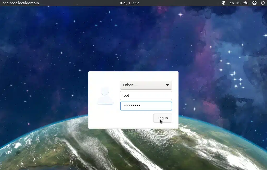 VPSie fedora GUI installation