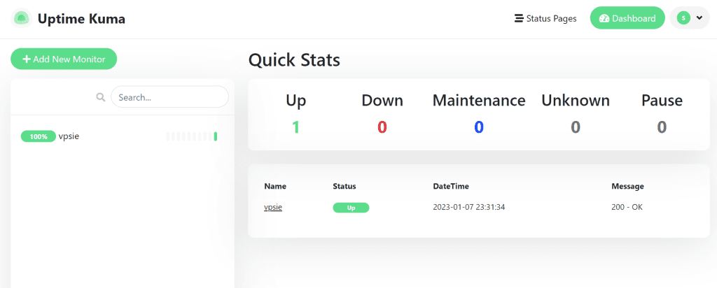 uptime kuma vpsie