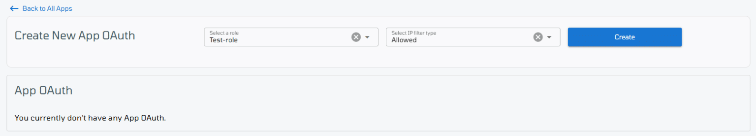 Control panel – API