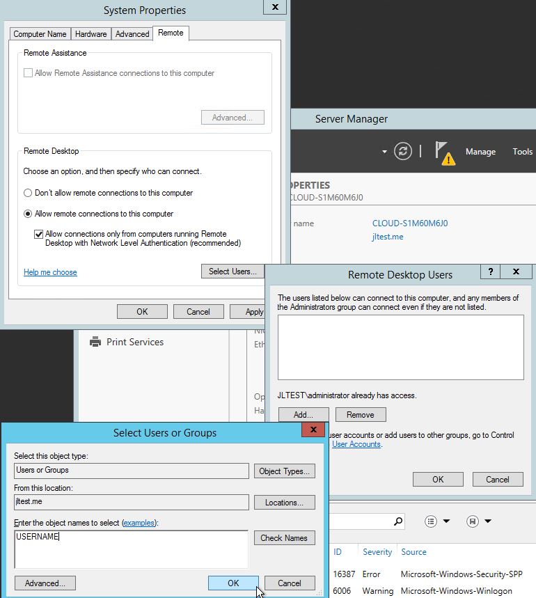 You may chose to only allow certain users to access this server remotely